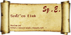 Szűcs Elek névjegykártya