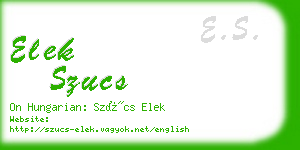 elek szucs business card